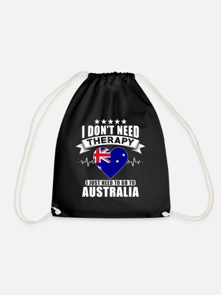 Australia I do not need Therapy - Drawstring Bag - black