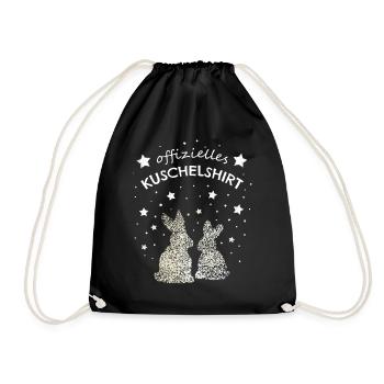 Offizielles Kuschelshirt Hasen Häschen - Turnbeutel - Schwarz - Vorne