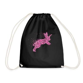 Rabbit Unicorn Rabbit Dwarf Rabbit - Drawstring Bag - black - Front
