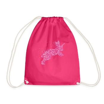 Rabbit Unicorn Rabbit Dwarf Rabbit - Drawstring Bag - fuchsia - Front