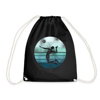 Volleyball Player Team Retro - Drawstring Bag - black - Front