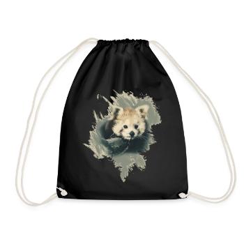Roter Panda - Turnbeutel - Schwarz - Vorne