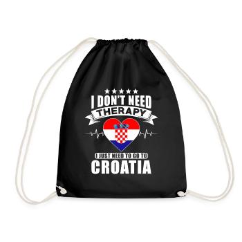 Croatia I do not need Therapy - Drawstring Bag - black - Front