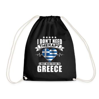 Greece I do not need Therapy - Turnbeutel - Schwarz - Vorne