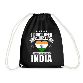 India I do not need Therapy - Drawstring Bag - black - Front