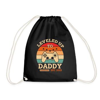 Level Up To Daddy 2023 Gamer - Turnbeutel - Schwarz - Vorne