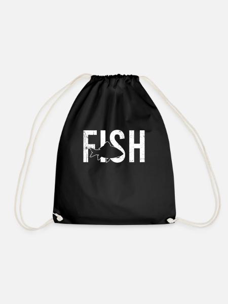 Fisch fish - Turnbeutel - Schwarz