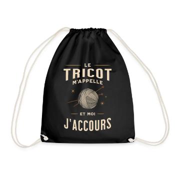 Humour fan de tricot - Sac de sport léger - noir - Devant