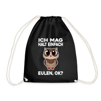 Ich mag halt einfach Eulen - Turnbeutel - Schwarz - Vorne