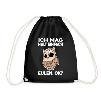 Ich mag halt einfach Eulen - Turnbeutel - Schwarz - Vorne