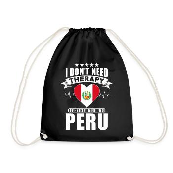 Peru I do not need Therapy - Drawstring Bag - black - Front