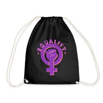 Gleichberechtigung - Feminismus Frauenrechte - Turnbeutel - Schwarz - Vorne