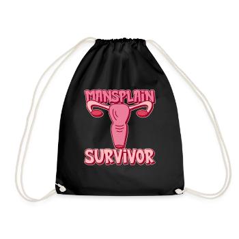 Mansplain Survivor - Feminismus Feministische - Turnbeutel - Schwarz - Vorne