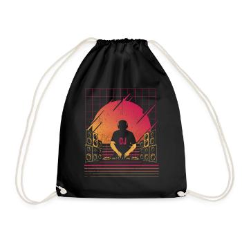 DJ Tshirt for Party Disc Jockey Rave Techno Mixer - Drawstring Bag - black - Front