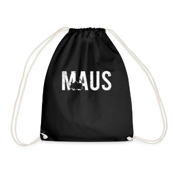 Maus - Turnbeutel - Schwarz - Vorne