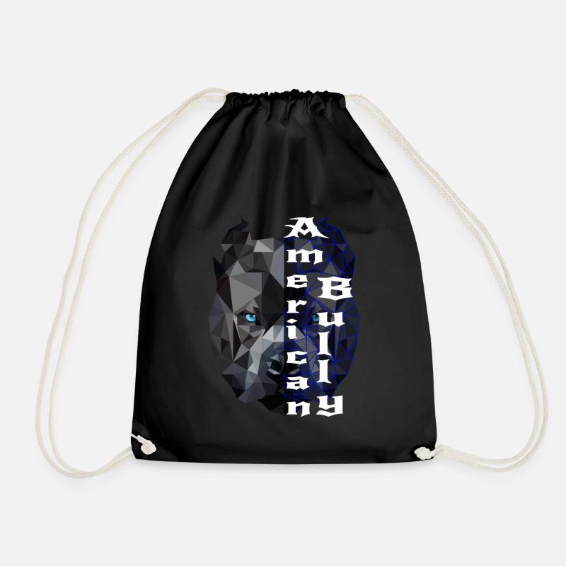 American Bully blue line Design - Turnbeutel - Schwarz
