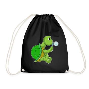 Turtle Soap Bubbles - Drawstring Bag - black - Front
