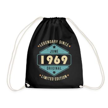 Juin 1969 Vintage Retro Anniversaire - Sac de sport léger - noir - Devant