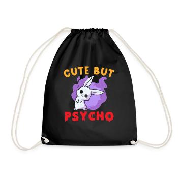 Cute but Psycho Hase Goth - Drawstring Bag - black - Front
