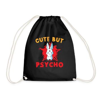 Cute but Psycho Hase Goth - Drawstring Bag - black - Front