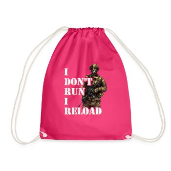 I Don't Run I Reload Army Soldier Special Forces - Turnbeutel - Fuchsia - Vorne