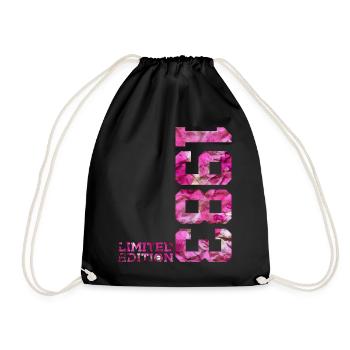 LIMITED EDITION 1983 PINK 43RD BIRTHDAY - Drawstring Bag - black - Front