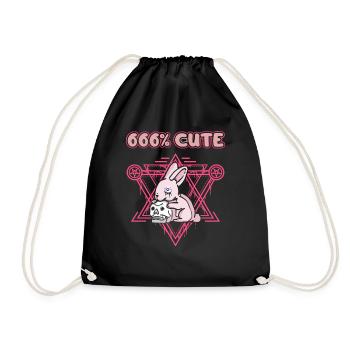 666% Cute kawaii Satanic Goth - Turnbeutel - Schwarz - Vorne