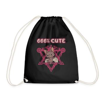 666% Cute kawaii Satanic Goth - Turnbeutel - Schwarz - Vorne