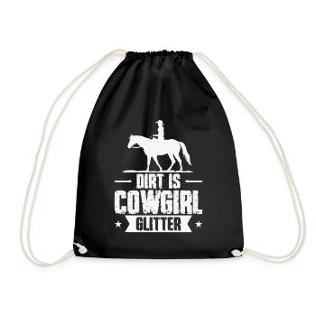 Cowboy Bullenreiten Westernreiten Rodeo Geschenk - Turnbeutel - Schwarz - Vorne