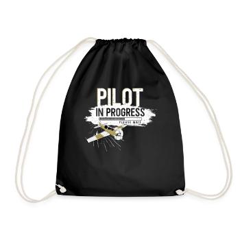 Airplane Pilot Future Pilot - Turnbeutel - Schwarz - Vorne