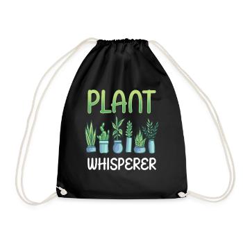Plants Whisperer Garden Plant Gardener - Drawstring Bag - black - Front