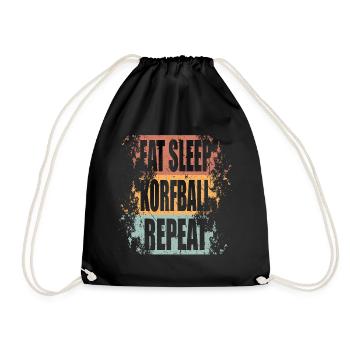 Korfball Eat Sleep Repeat - Drawstring Bag - black - Front