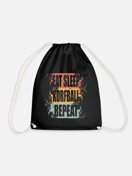 Korfball Eat Sleep Repeat - Drawstring Bag - black