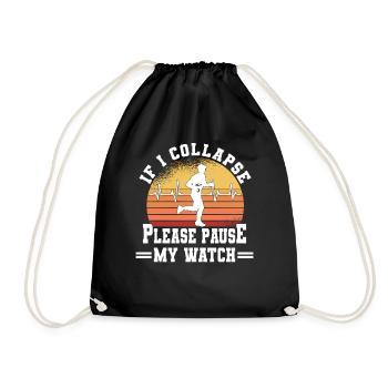 Marathon Runners Running Half Marathon Saying - Drawstring Bag - black - Front