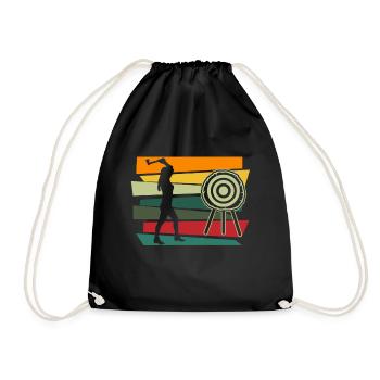 Axe Throw Axe Thrower Axe Axe Gift - Drawstring Bag - black - Front