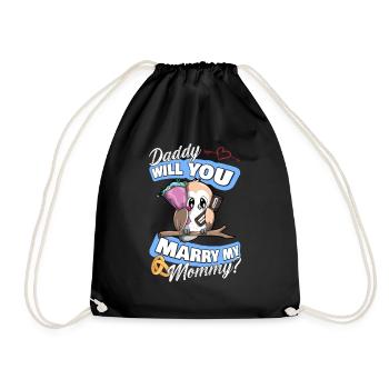Offre de mariage Papa épouseras-tu ma maman - Sac de sport léger - noir - Devant