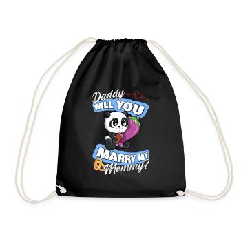 Offre de mariage Papa épouseras-tu ma maman - Sac de sport léger - noir - Devant