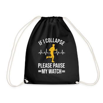 Marathon Runners Running Half Marathon Saying - Drawstring Bag - black - Front