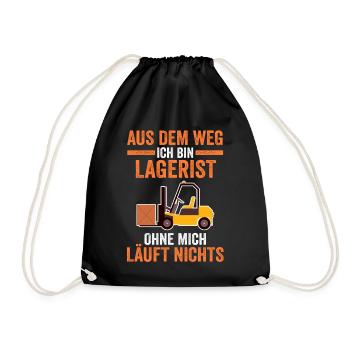 Gabelstaplerfahrer Lagerarbeiter Lagerist - Turnbeutel - Schwarz - Vorne