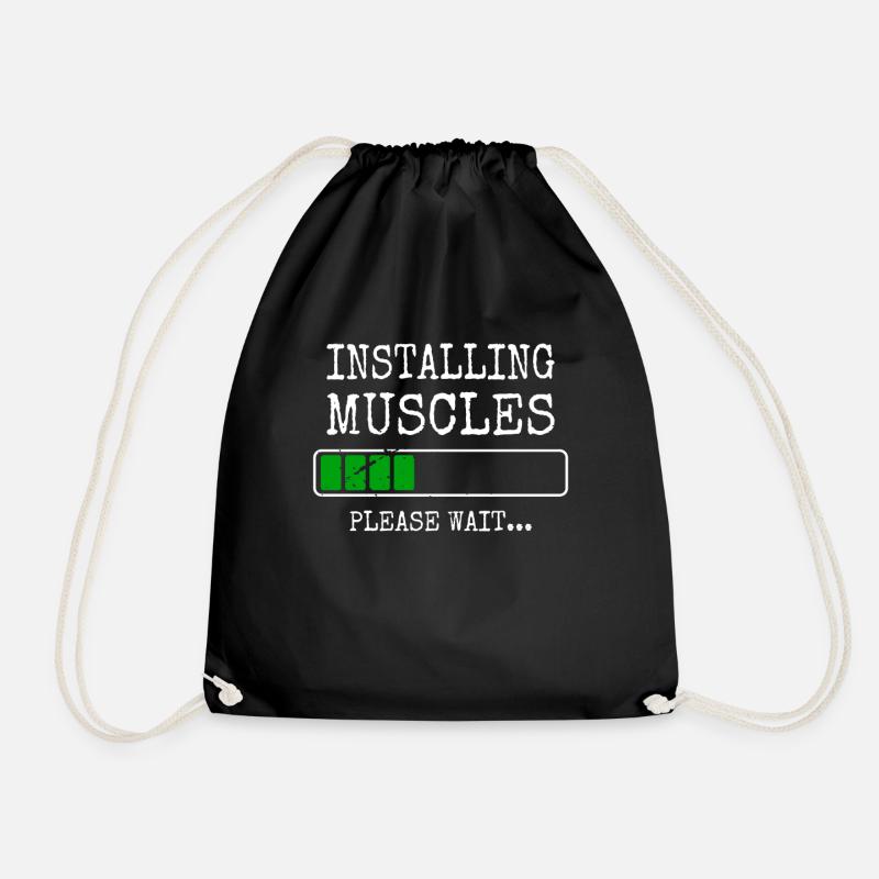 Installing Muscles Muskeln Installiert Gym Workout - Turnbeutel - Schwarz