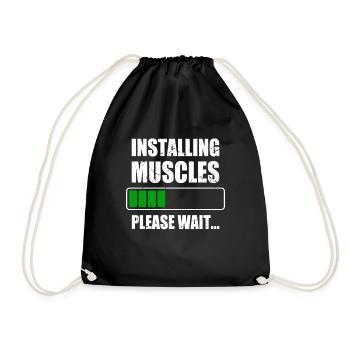Installing Muscles Muscles Installs Gym Workout - Drawstring Bag - black - Front