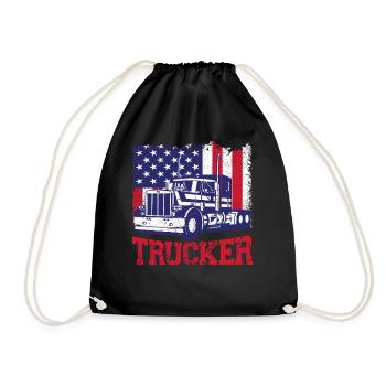 Trucker Truck Driver Vintage Usa - Turnbeutel - Schwarz - Vorne