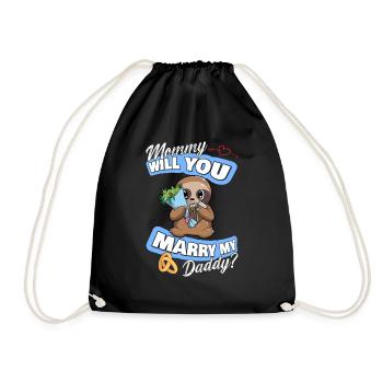 Offre de mariage maman épouseras-tu mon papa - Sac de sport léger - noir - Devant