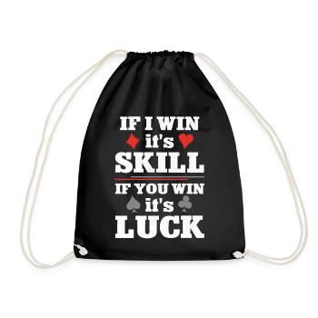 Poker Cards Vintage If I Win It'S - Drawstring Bag - black - Front