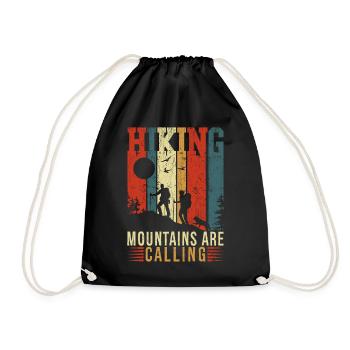 Hiking Mountains Are Calling Retro Vintage Outfit - Turnbeutel - Schwarz - Vorne