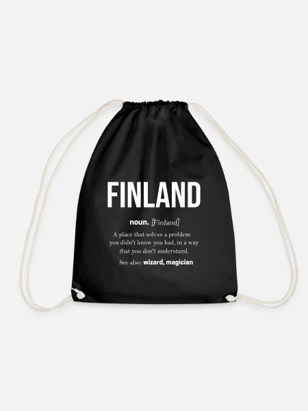 Finnland Geschenk Skandinavien Finland Suomi Finne - Turnbeutel - Schwarz