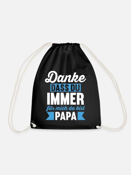 Vater Danke Papa - Turnbeutel - Schwarz