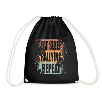 Rallye Eat Sleep Repeat - Turnbeutel - Schwarz - Vorne
