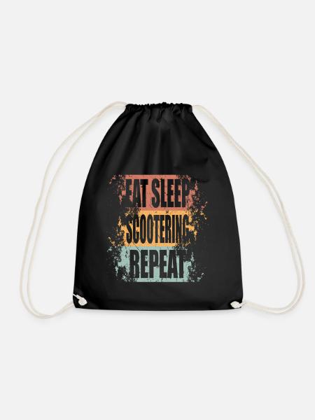 Scootering Eat Sleep Repeat - Turnbeutel - Schwarz