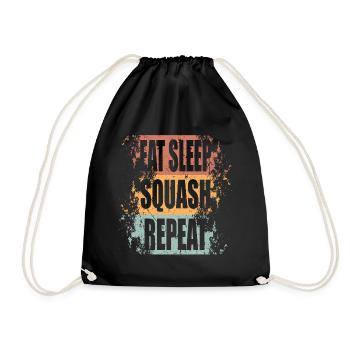 Squash Eat Sleep Repeat - Turnbeutel - Schwarz - Vorne